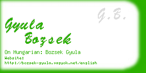 gyula bozsek business card